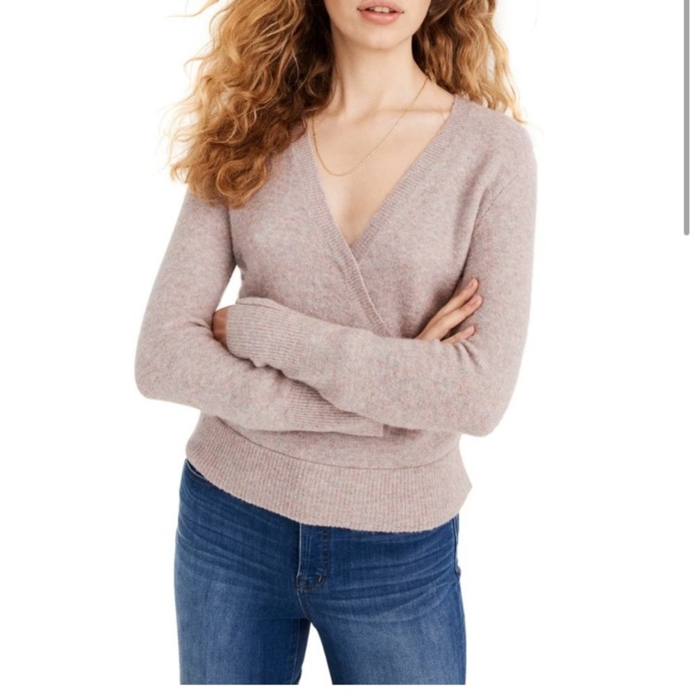Madewell wrap front pullover sweater